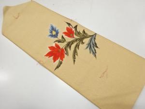 アンティーク　草花模様織り出し名古屋帯（着用可）